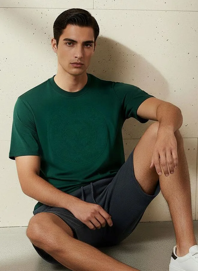 Kappa GREEN Kappa Men Embossed T shirt for Men | Best Price UAE