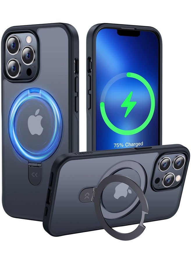 CASEKOO CASEKOO Designed for iPhone 13 Pro Max Case with Magnetic Invisible Stand [Military Drop Protection] [Compatible with MagSafe] Shockproof Slim Translucent Matte Promax Case 6.7 Inch, Black  - Image 1