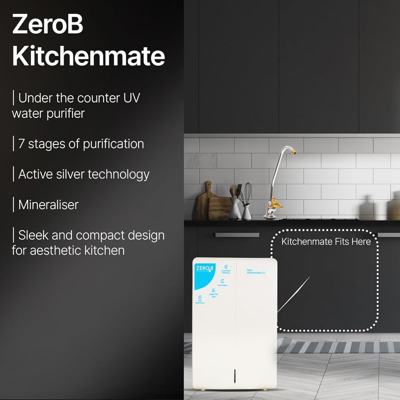 Zero B New Kitchenmate UV UndertheSink Water Purifier Instant Purification 4 Stage 1 LPM Flow Rate Compact SpaceSaving Ideal for Modular Kitchens Offices - Image 4
