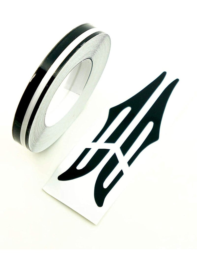 KASTWAVE - Car Pinstriping Tape  Vinyl Pin Striping Decals DIY Stickers Glossy, 2pack Stripe Decals Car Stickers for Motorcycle Home Door Musical Instrument 32Ft, 9.8m, Black - Image 1
