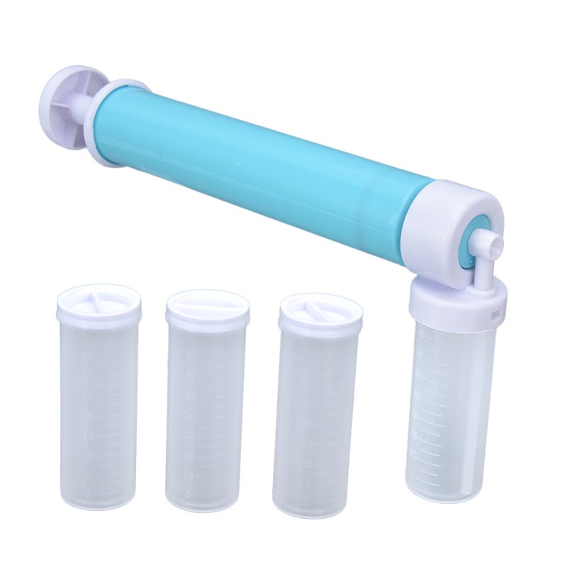 Manual Cake Duster Blue 24.5X3.5X12Cm Pump & 3X8Cm Container Leak-Proof Interlocking System - Easy To Clean & Operate Cake Coloring Sprayer for Home Baking, Cake Decorators & Beginners - Image 2