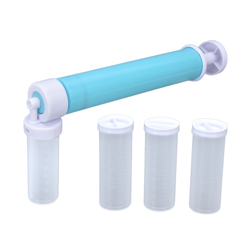 Manual Cake Duster Blue 24.5X3.5X12Cm Pump & 3X8Cm Container Leak-Proof Interlocking System - Easy To Clean & Operate Cake Coloring Sprayer for Home Baking, Cake Decorators & Beginners - Image 1