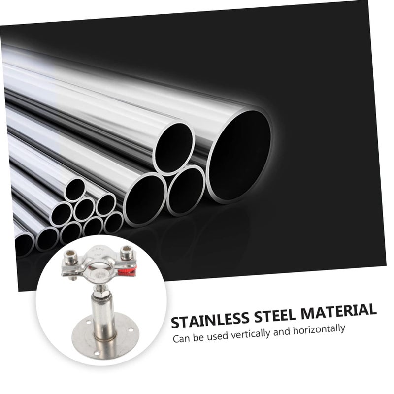 2Pcs Stainless Steel Adjustable Hose Clamps Brackets Size 9 8X7 2CM for Home Industrial Use - Image 4