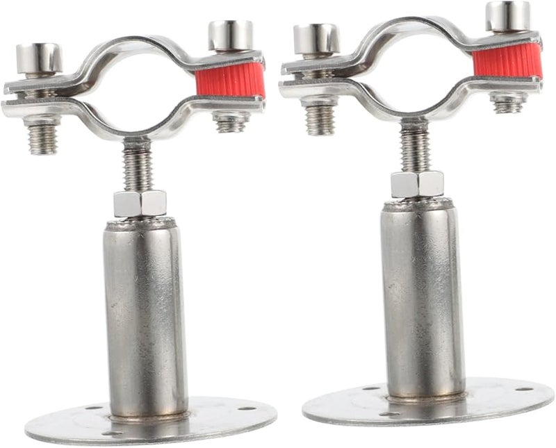 2Pcs Stainless Steel Adjustable Hose Clamps Brackets Size 9 8X7 2CM for Home Industrial Use - Image 1