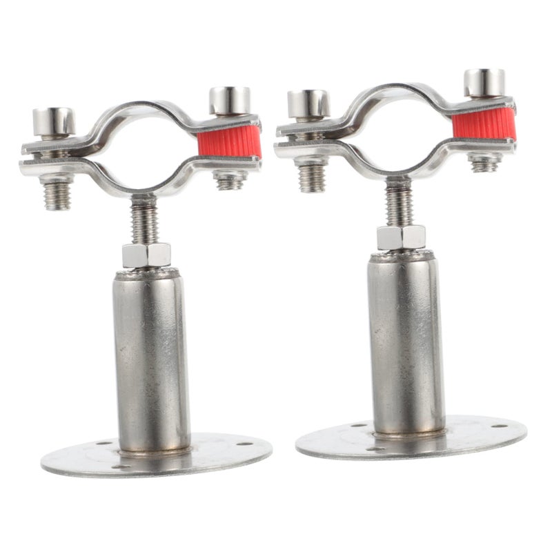 2Pcs Stainless Steel Adjustable Hose Clamps Brackets Size 9 8X7 2CM for Home Industrial Use - Image 2