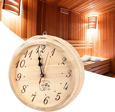 Niiyen Niiyen Wooden Clock Timer,Simple Sauna Timer Clock Accessory Wall Clock Home Decor Sauna Timer Clock Analog Clock for  - Image 1