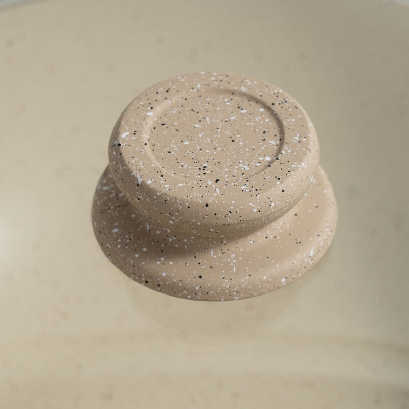 ألبرتو مقلاة ألومنيوم مع غطاء زجاج 26*8*40سم، كريمي - Image 5