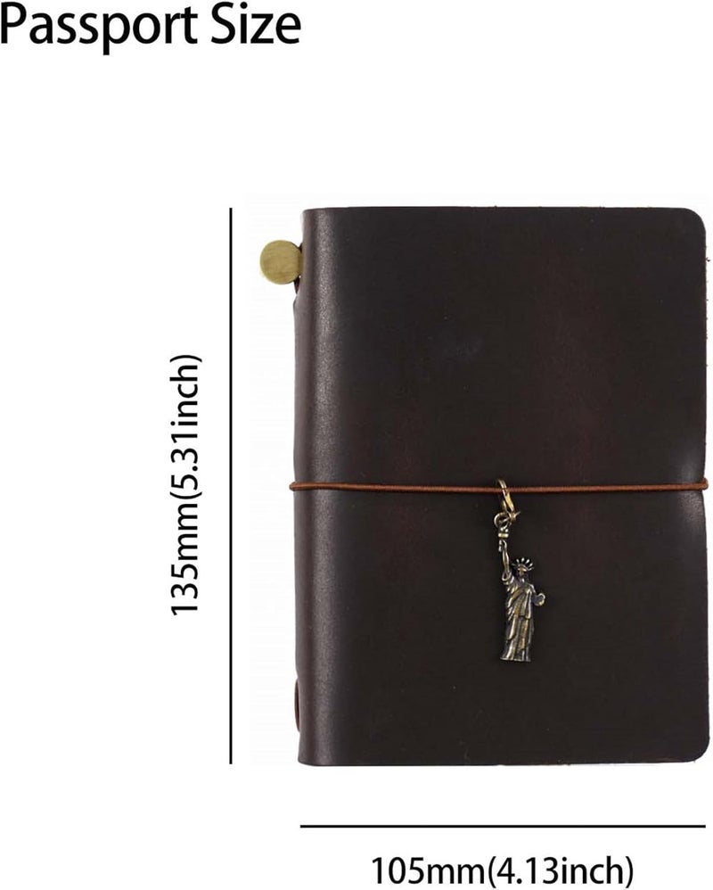 Genuine Leather Retro TN Travel Notebook Cover: Coffee, 135x105mm - Patina Developing Surface, 3 Insert Refills for Travelers, Journalers, Planner Users - Image 2