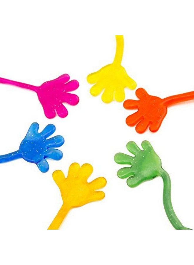 Adorox 72 Pieces Vinyl Glitter Sticky Hands Party Favor Birthday Gifts Toys Goodies (1 1/4" Long) - Image 3