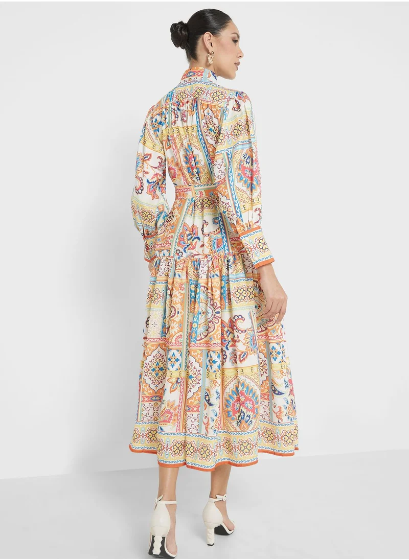 Khizana Abstract Print Dress