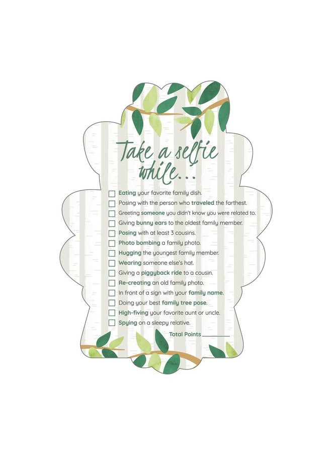 Big Dot of Happiness Big Dot of Happiness Tree-Shaped Family Reunion Selfie Scavenger Hunt Cards - Interactive Party Game, 12 Premium Cardstock Photo Challenge Cards  - Image 4