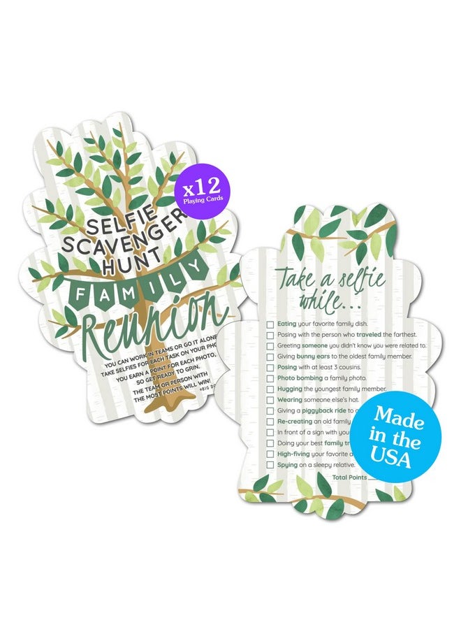 Big Dot of Happiness Big Dot of Happiness Tree-Shaped Family Reunion Selfie Scavenger Hunt Cards - Interactive Party Game, 12 Premium Cardstock Photo Challenge Cards  - Image 1