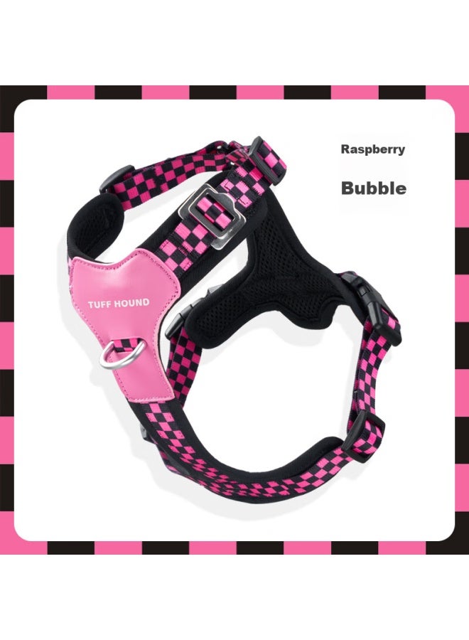 Tuffhound Dog Leash, Pet Walking Rope, Anti-burst Chest Harness, For Small And Medium Dogs, Tf051, Raspberry Red, Size M - Image 4