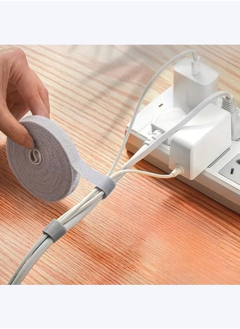 4M Black Office Cable Tie - Computer Cable Organizer - Office Cable Organizer - Velcro Tape - Velcro Roll - Velcro Cable Tie - Velcro Adhesive Roll -(Random Color)