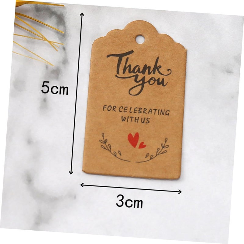 200pcs Kraft Paper Thank You Tags for Wedding Party Favors Decorative Label Tags with White and Natural Brown Paper for Birthday and Bridal Shower - Image 2