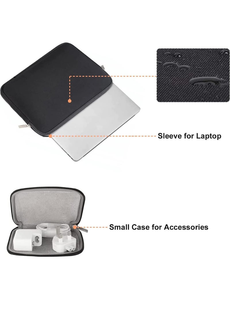 Rock Pow - Laptop Sleeve Compatible with MacBook Air/Pro 13-13.3 inch Notebook Compatible with MacBook Pro 14 inch M3 M2 M1 Chip Pro Max 2023-2021 Neoprene Bag with Small Case - Image 1