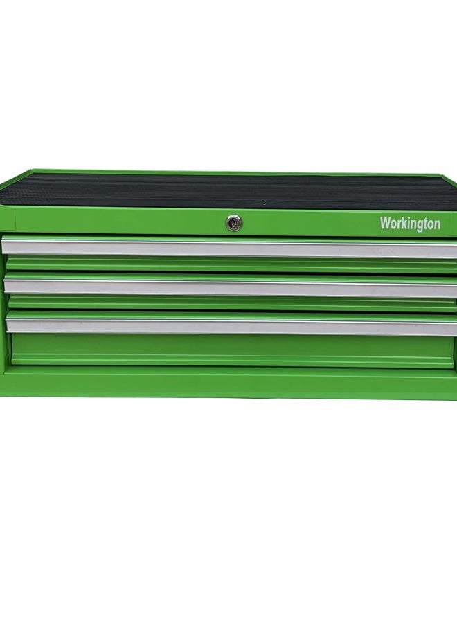 Workington Industrial 3 Drawers Portable Metal Intermediate Box, 26" Middle Tool Chest Cabinet with Ball Bearing Drawer Slides, Steel Tool Storage Box Organizer 4009 Green - Image 2