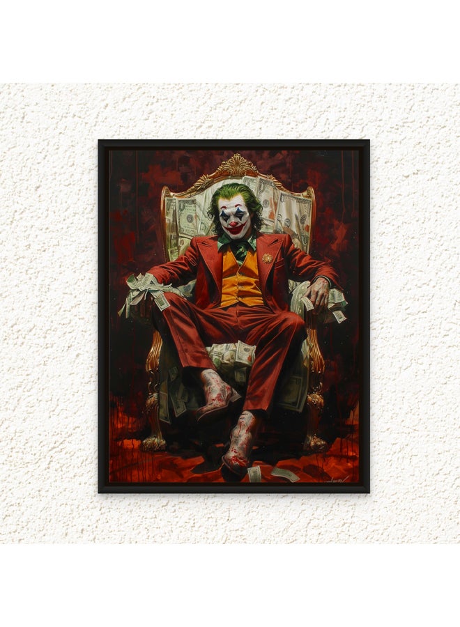 Art Decor Art Decor Framed Canvas Wall Art of Joker Pop Art Portrait Movie Poster Art Print Wall Décor for Home Office Living Room Bedroom Gifting  - Image 1