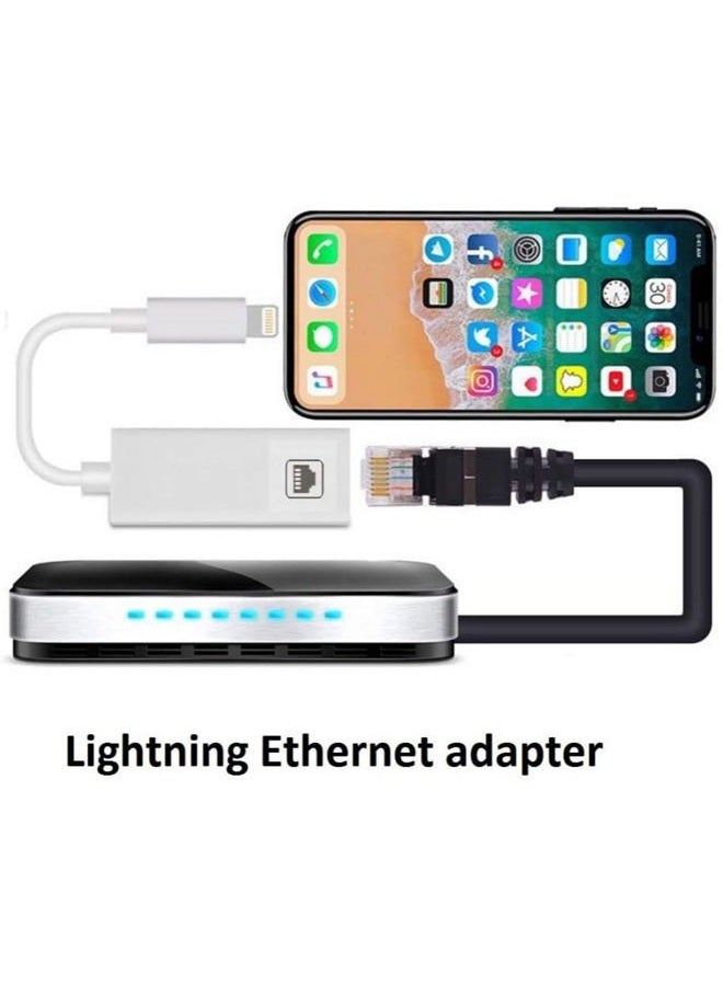 DesofIcon [Apple MFi Certified] Lightning to Ethernet Adapter,RJ45 Ethernet LAN Network Adapter Cable with 8 Pin Connector Compatible with iPhone 13/12/11/XS/XR/X/8/7/iPad/iPod, Plug and Play, Supports 100Mbps - Image 4