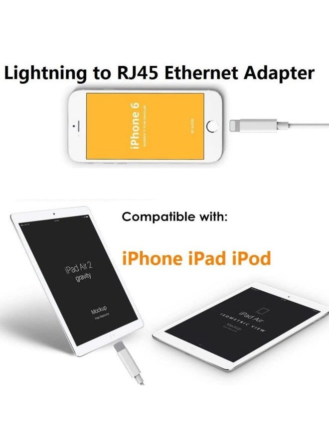 DesofIcon [Apple MFi Certified] Lightning to Ethernet Adapter,RJ45 Ethernet LAN Network Adapter Cable with 8 Pin Connector Compatible with iPhone 13/12/11/XS/XR/X/8/7/iPad/iPod, Plug and Play, Supports 100Mbps - Image 5