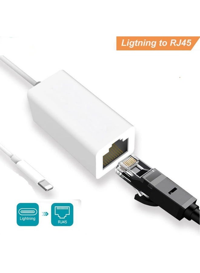 DesofIcon [Apple MFi Certified] Lightning to Ethernet Adapter,RJ45 Ethernet LAN Network Adapter Cable with 8 Pin Connector Compatible with iPhone 13/12/11/XS/XR/X/8/7/iPad/iPod, Plug and Play, Supports 100Mbps - Image 2