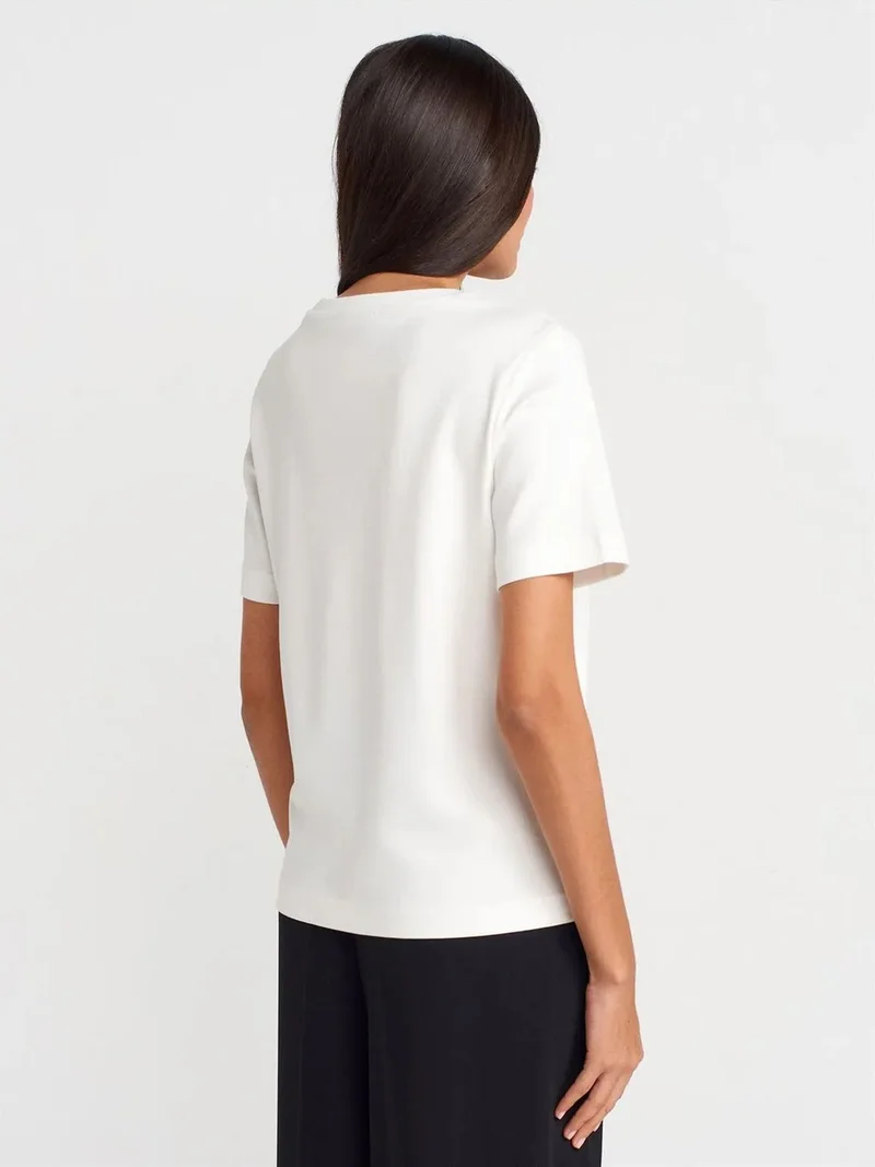 ديلفين DILVIN Women's Cotton Crew Neck T-Shirt