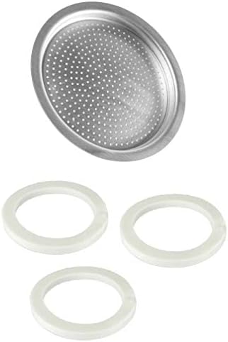 Univen 25 64mm Espresso Filter and Gasket Seals Compatible with Bialetti 6 Cup Aluminum Espresso Makers - Image 2