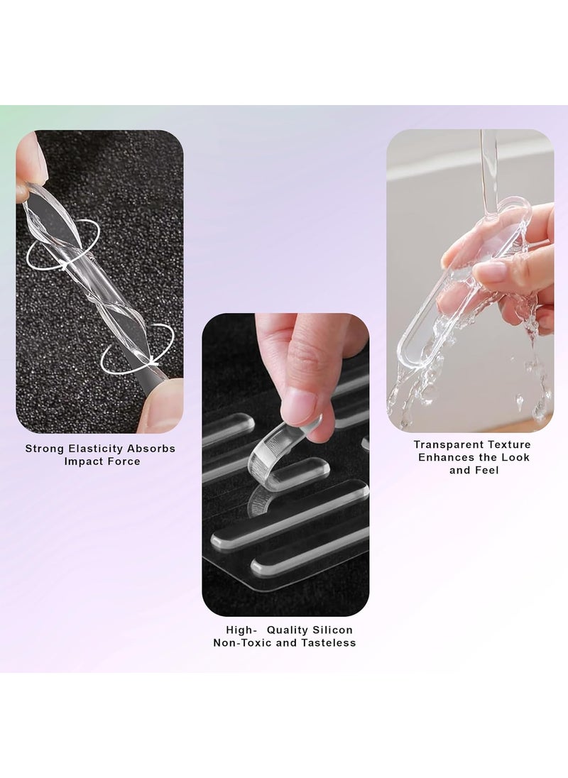 Orbica Orbica Wall Protector Rubber Stopper 10 Pcs Clear Round Door Knob Cover Self Adhesive Bumpers Guard from Doors Handle Stop Stick On Cabinet Furniture Corner Refrigerator Home Office Strips 10pcs  - Image 3