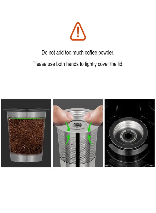 AODPWEN 2 Pack Reusable Pods for Ninja Dual Brew Coffee Maker, Stainless Steel Reusable K Pod Permanent K Cups Filters Coffee Accessories Compatible with Ninja CFP101 & Ninja PB051 Coffee Maker - Image 5