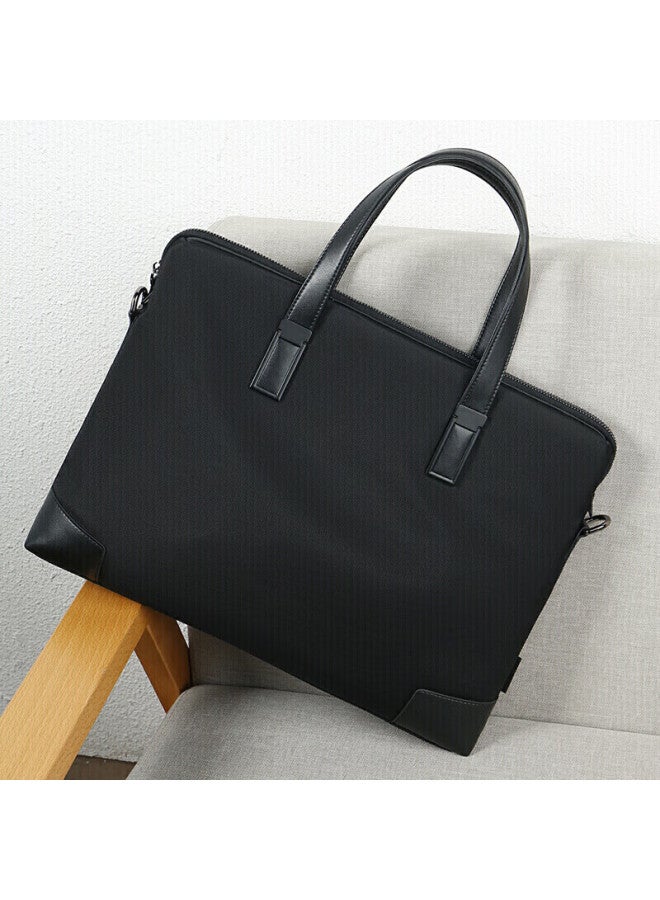 Scarecrow Men's Briefcase, Handbag, Business Office Travel, Oxford Cloth, Lawyer, Shoulder Crossbody, 14-inch Laptop Bag - Image 1