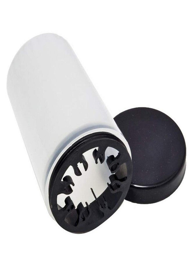 lasenersm 2 Pieces Nail Art Brush Cleaner Cup Nail Art Tip Brushes Holder Remover Cup UV Gel Pen Polish Remover Cleanser Cup Immersion Brush Cleaner Pot Multiple Size Slots, Black Lid - Image 2