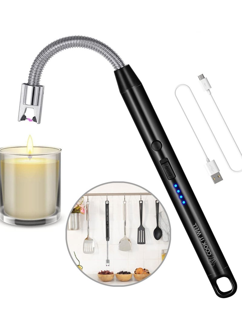 Cook it Well - Candle BBQ Lighter With Hook Can Be Easily Hanged Anywhere Type C Black USB Rechargeable - Image 1