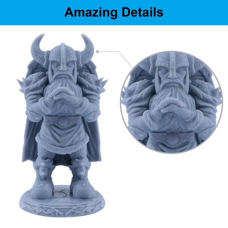 ELEGOO ABS-Like 3D Printer Resin, 405nm UV-Curing LCD Resin High Precision Fast Curing Non-Brittle Standard Photopolymer Resin for LCD Printing Grey 1000G - Image 4