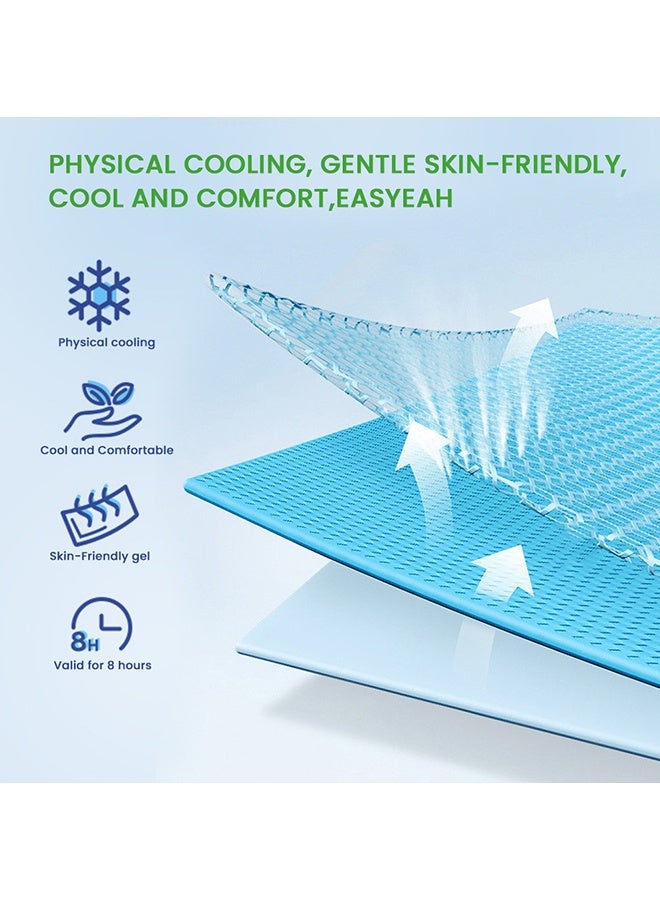 سوميفون عبوتان (14 قطعة) لصقة تبريد - لصقة تبريد للحمى، تخفيف طبيعي للصداع والصداع النصفي، شريحة هلامية ناعمة، لصقة حمى للأطفال، للتوتر/التهاب الجيوب الأنفية، منع الصداع - Image 5