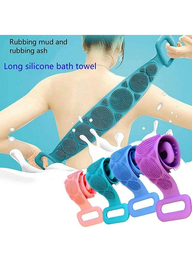 thriftkart Double Sided Silicone Body Back Scrubber Bathing Body Brush For Deep Skin Cleaning Massage Dead Skin Removal Exfoliating Belt For Shower (Multi Color, Pack of 1) - Image 3
