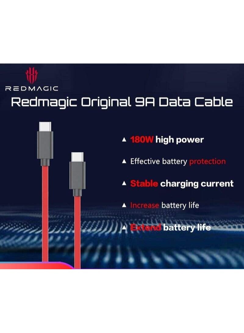 نوبيا كابل شحن سريع ونقل بيانات ريدماجيك نوبيا 9A (Type-C إلى Type-C) بقوة 180 واط شاحن فائق للابتوب والهواتف الذكية بطول 1 متر اللون أحمر - Image 2