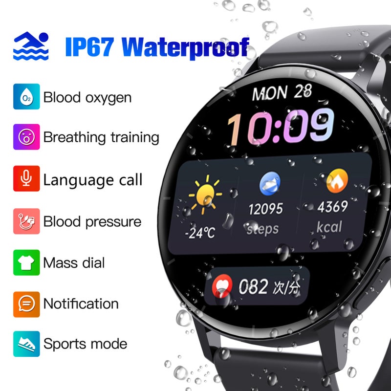 F22R Smart Watch Men BT Call Blood Sugar Calculator Body Temperature Monitor IP67 Waterproof Sport Smartwatch - Image 3