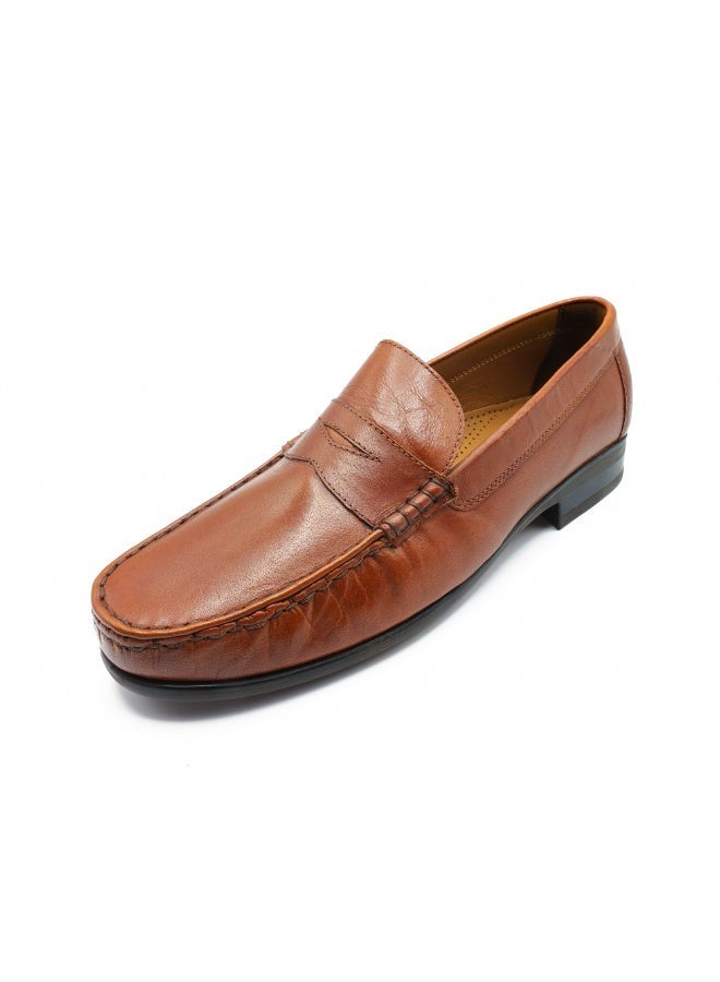 Mont Hawk Ara Mocc Men’s Genuine Leather Loafers – Argentinean Cowhide Slip-On Casual & Semi Formal Shoes for Men, Comfortable Breathable Moccasin Driving Loafers with Rubber Sole (Tan) - Image 1