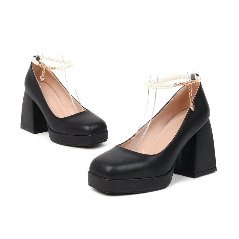 Dropshopping New 2022 High Heel 34-47 Plus Size Solid Color Women'S Fashion Shoes - Image 1