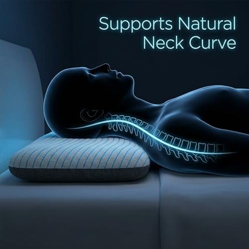 ROMA PUF Savaro Thin Memory Foam Pillow for Sleeping, 24x16 Inch, Soft Orthopedic Pillow for Neck, Cervical Shoulder Support, for Side & Back Sleepers, Breathable for Home & Hotel Use (Dream Wave) - Image 4