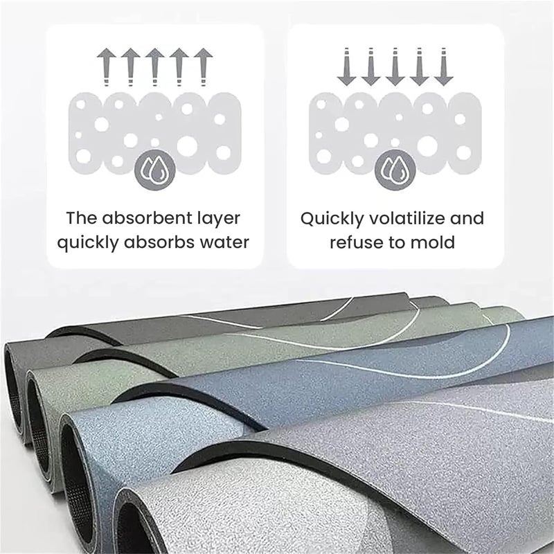 THMINS Kitchen Floor Mats, 120 x 40 cm, Water Absorbent and Quick Drying Kitchen Rugs, Non-Slip Kitchen Rugs, Super Absorbent Floor Mat for Home, Kitchen - Image 5
