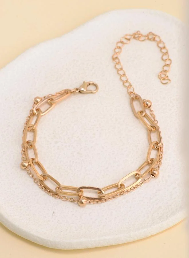 تايك تو Gold Tone Layered Link Bracelet