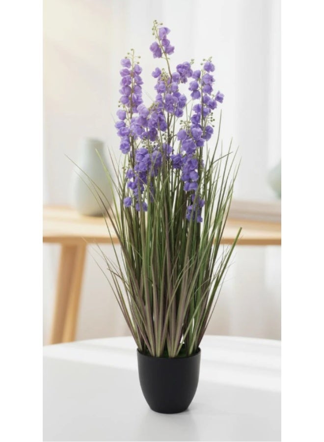 أي كي دي سي عشب صناعي من AKDC مع زهور اللافندر - مزروع في وعاء بلاستيكي، أزهار عطرية المظهر لجمال لا نهاية له، 80 سم،"- يجمع بين العشب البلاستيكي والزهور ذات اللون اللافندر، مما يستحضر حقلًا عطريًا بدون حبوب اللقاح. - Image 1