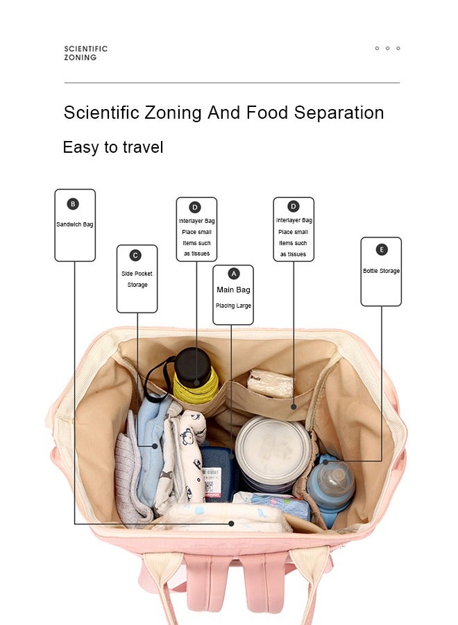 Portable Multi Functional Large Capacity Waterproof Wear Resistant Mother Bag