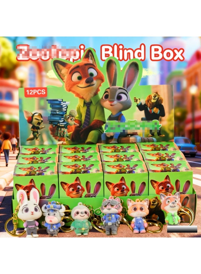 Halamodo 12Pcs - Zootopia - Keychain Blind Box, Plush Toys Blind Box, Random Design Action Figures Collectible Toys Home Decorations, Holiday Birthday Gifts For Girls And Boys - Image 1