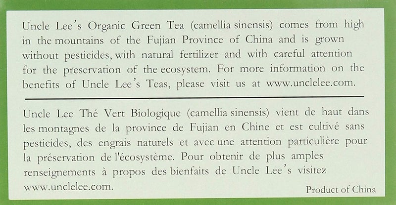 Uncle Lee's Tea Uncle Lee's Organic Green Tea -- 100 Tea Bags net wt 5.64 oz (160g) - Image 3