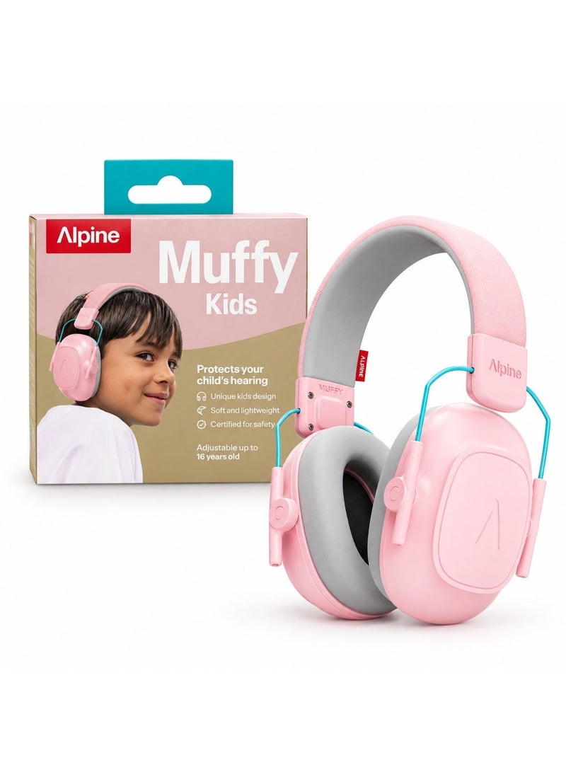 Alpine Muffy Kids Earmuffs for Children 5-16 Years Old, Pink - Image 1