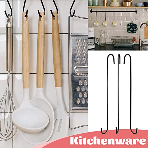 Bercoor 8 Pack 11.8 inch Extra Large S Hooks Black Heavy Duty Plant Hanging Hooks Long S Shaped Extension Hooks for Kitchenware, Pots, Utensils, Plants, Wardrobe, Gardening Tools, Clothes - Image 5