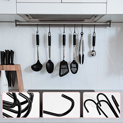 Bercoor 8 Pack 11.8 inch Extra Large S Hooks Black Heavy Duty Plant Hanging Hooks Long S Shaped Extension Hooks for Kitchenware, Pots, Utensils, Plants, Wardrobe, Gardening Tools, Clothes - Image 3