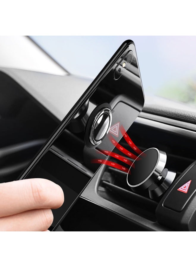 2PCS Magnetic Phone Ring 360 Degree Rotation and 180 Degree Adjustable Finger Ring Kickstand with Polished MetalPhone Grip - Image 3
